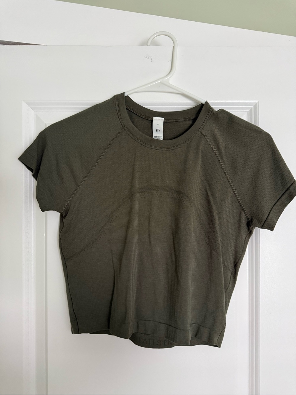 lululemon Dark Olive Green Short Sleeve Athletic Tee